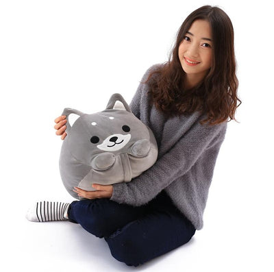 Cute Dog plush Toy Shiba Inu Shape Stuffed Pillow Animal 2 In 1 Cushion With Blanket Birthday Gift Baby Kids Toy D5Z