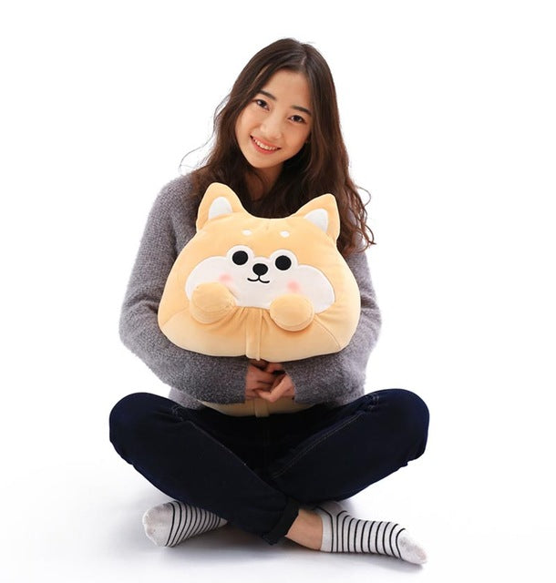 Cute Dog plush Toy Shiba Inu Shape Stuffed Pillow Animal 2 In 1 Cushion With Blanket Birthday Gift Baby Kids Toy D5Z