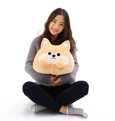 Cute Dog plush Toy Shiba Inu Shape Stuffed Pillow Animal 2 In 1 Cushion With Blanket Birthday Gift Baby Kids Toy D5Z