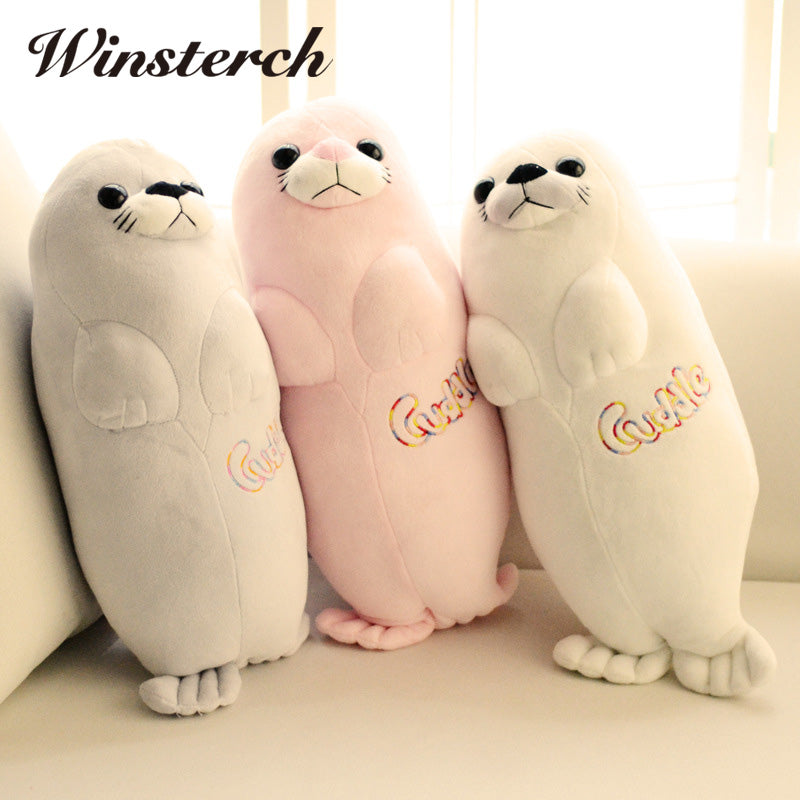 Kawaii Plush Seal Doll Lifelike Sea Lions Plush Toys Cuddle Pillow Kids Toys Lovely Doll Girlfriend Best Gifts Brinquedos WW341